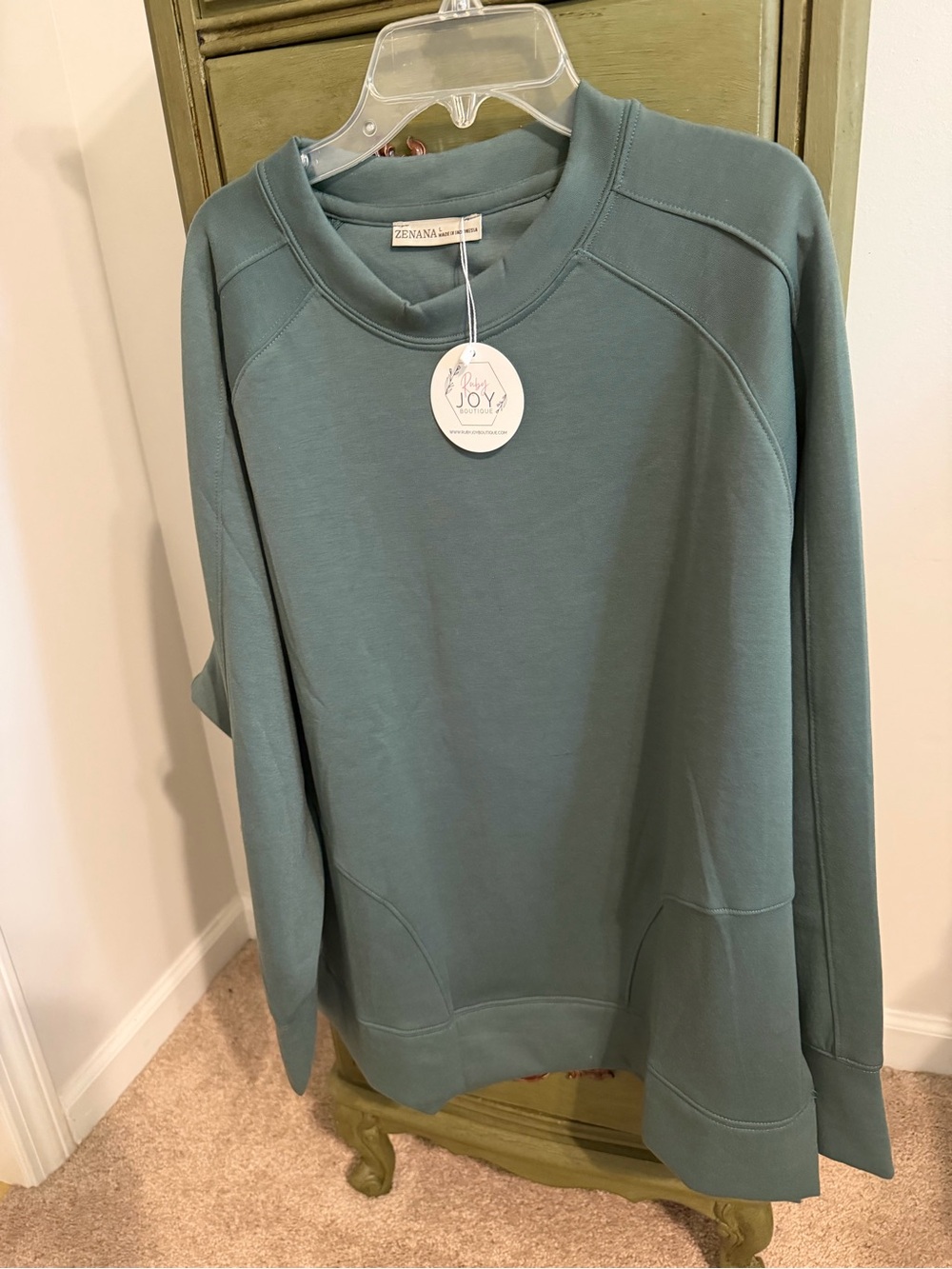 Zenana Scuba Crewneck Sweatshirt NWT